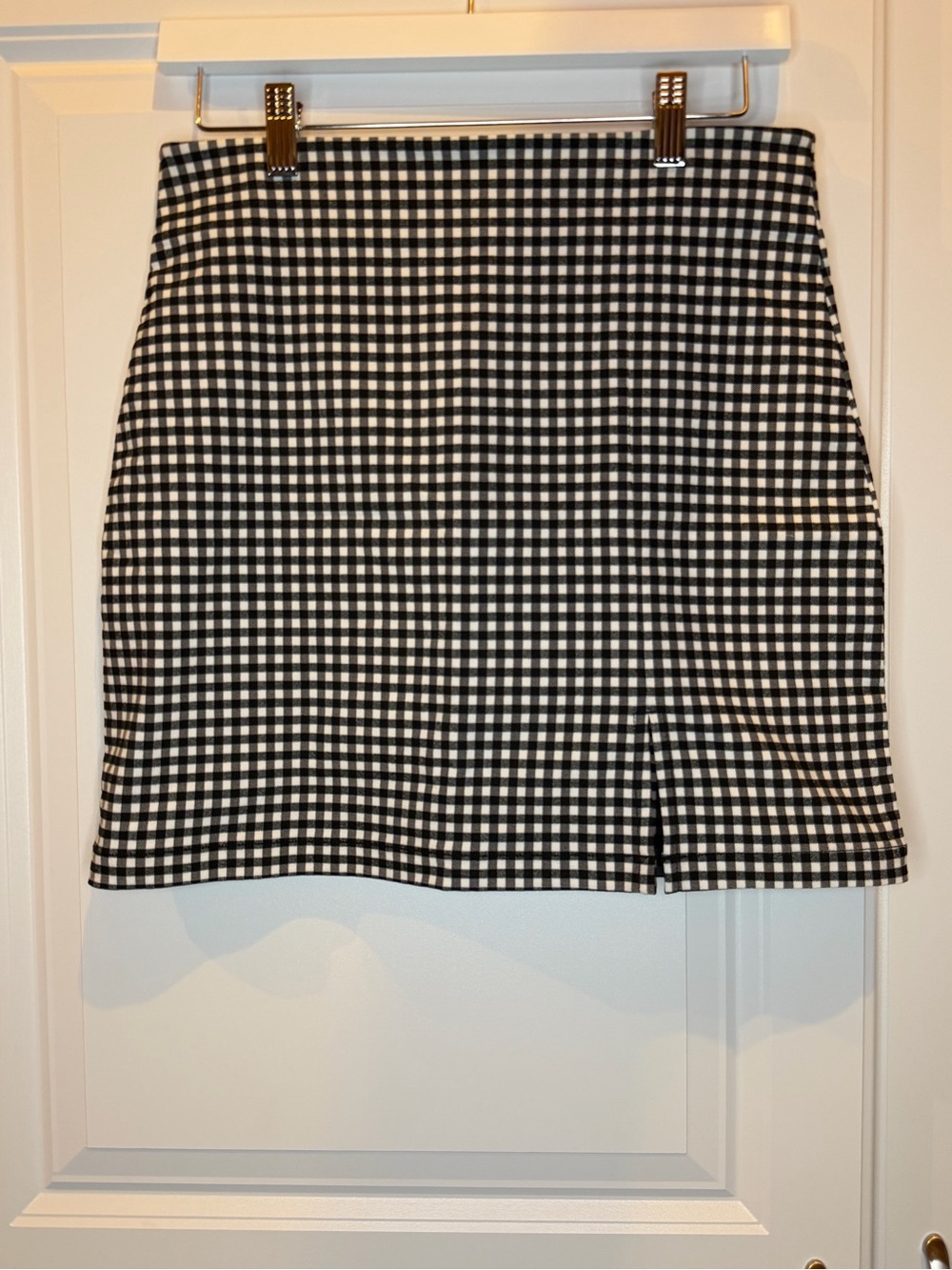 Shinestar Black White Gingham Check Mini Skirt Size M NWT